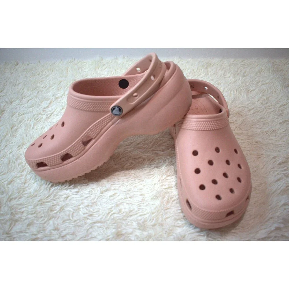 Crocs Platform Comfort Clogs in Blush Pink/Peachy (206750‑6I8) - Women’s Size 9